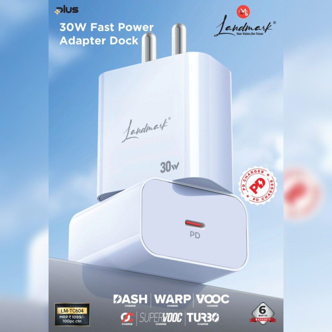 Landmark 30W PD Fast Power Adapter Type-C Dock | Dash / Warp / VOOC / SuperVOOC / Turbo Charge Supported
