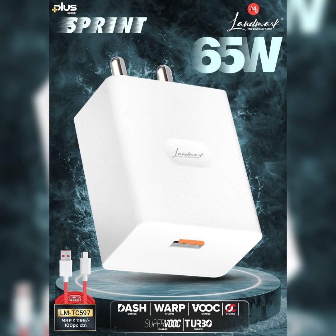 Landmark 65W Fast Charger | SuperVOOC / Warp / VOOC / Dash / Turbo Charge Compatible