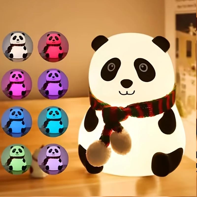Cute Panda Silicon USB Rechargeable 7 Color Changing Night Lamp
