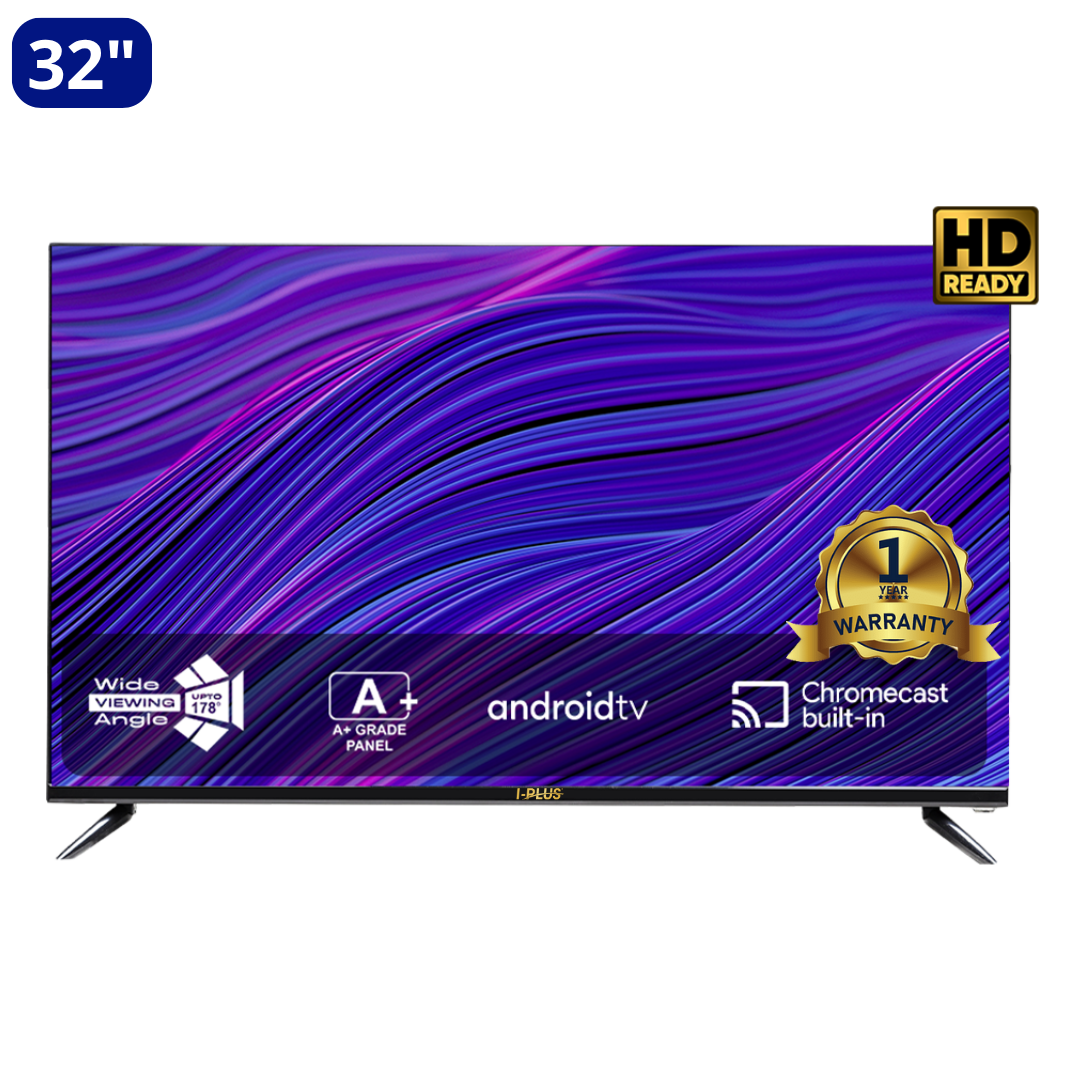 i-Plus 32-Inch Smart Android HD LED TV | Wi-Fi, HDMI, USB, & Screen Mirroring