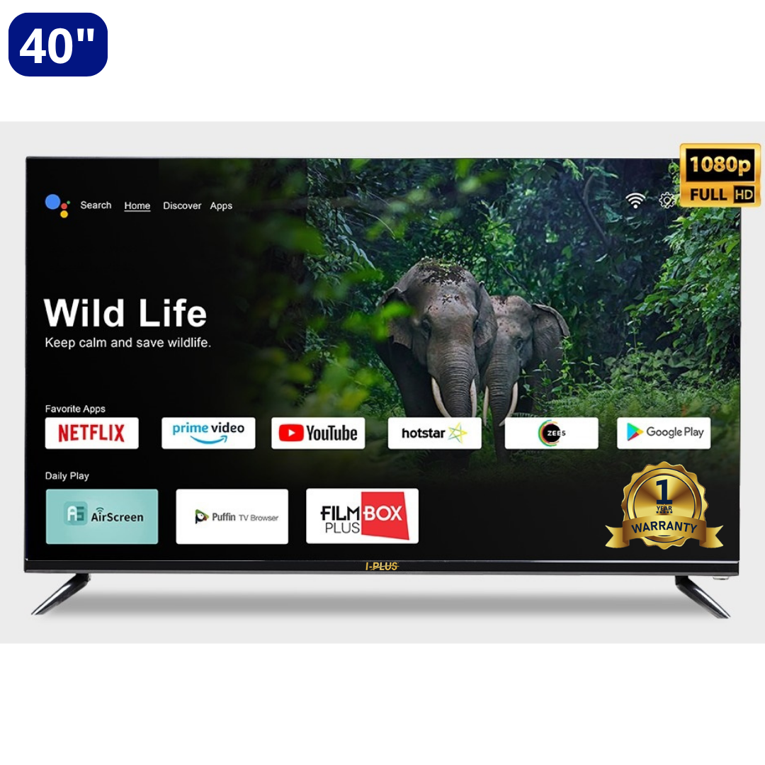 i-Plus 40-Inch Smart Android Full HD LED TV | Wi-Fi, HDMI, USB, & Screen Mirroring
