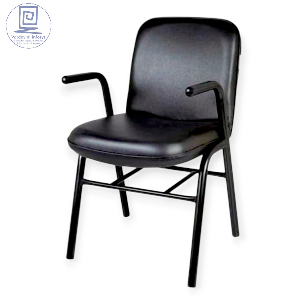 Premium Black Visitor Chair with Armrests