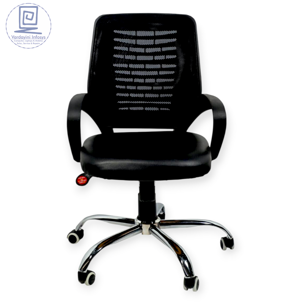 Ergonomic Black Mesh Office Chair with Chrome Base