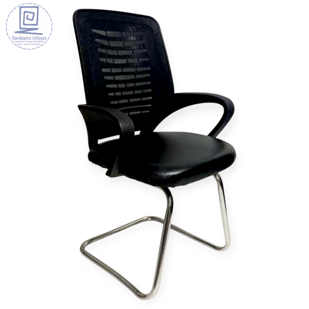Stylish Mesh Visitor Chair with Sleek Chrome Base